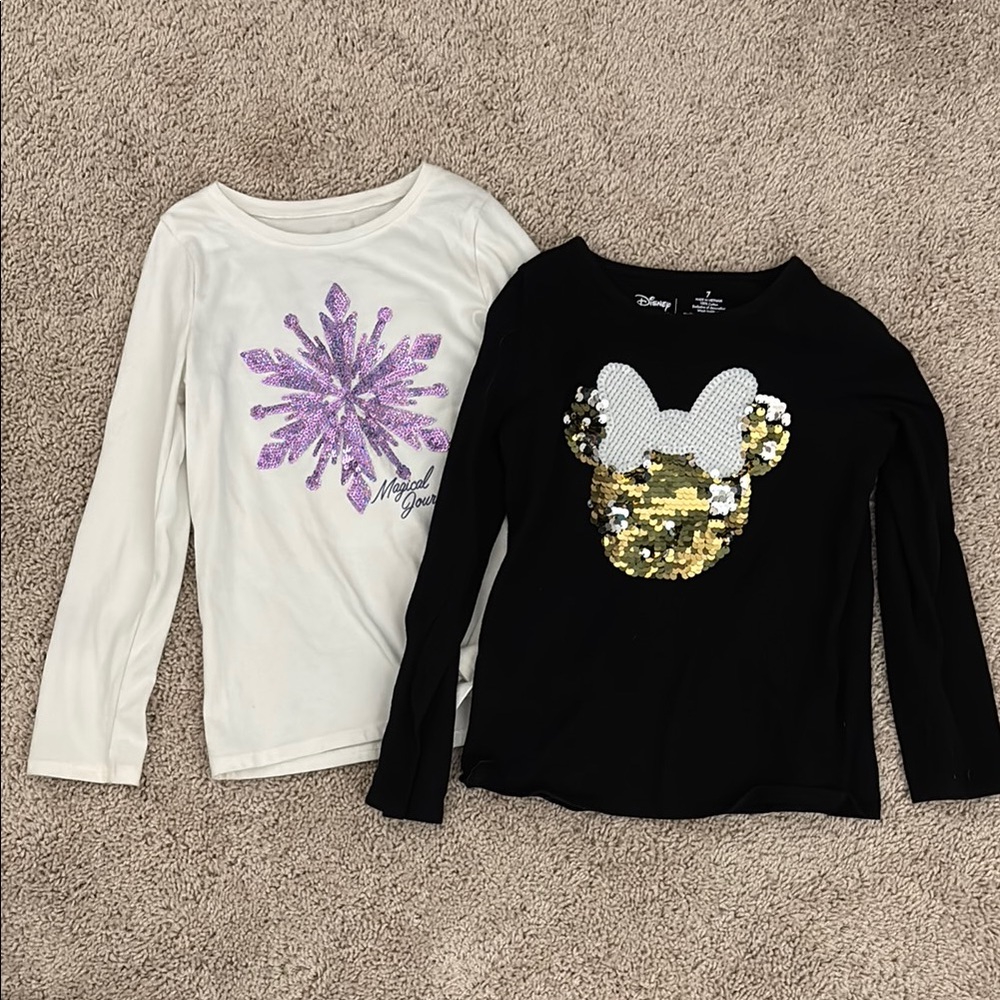 Disney Kids Long Sleeve Shirts - Black and White